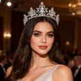 thumbnail image 2 of Crystal Bridal Tiaras Crowns Hair Jewelry Styling Crownpiece For Wedding Event Secure Grip Rhinestones Hair Decoration, 2 of 9