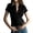 Black, variant on Women's Suede Long Sleeve Button Down Shirt Blouse Casual Top