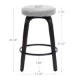 thumbnail image 5 of Swivel Bar Stools Set of 2 for Island Kitchen, Modern 26" Backless Counter Height Bar Stools, 360 Swivel Seat Grey, 5 of 6