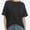 Black, variant on Women Oversized T-Shirt Loose Fit Workout Tops Short Sleeve Gym Basic Tee Shirt