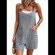 thumbnail image 3 of Mono de Verano Sin Mangas para Mujer, con Tirantes Finos, Holgado, Corto, con Bolsillos, 2025 Gris L, 3 of 10
