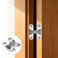 thumbnail image 5 of Uxcell 4 Pack Hidden Cabinet Door Hinges, 1.65" x 0.49" 180 Degree Cross Concealed Hinge for Wooden Box Invisible Door, Silver, 5 of 6