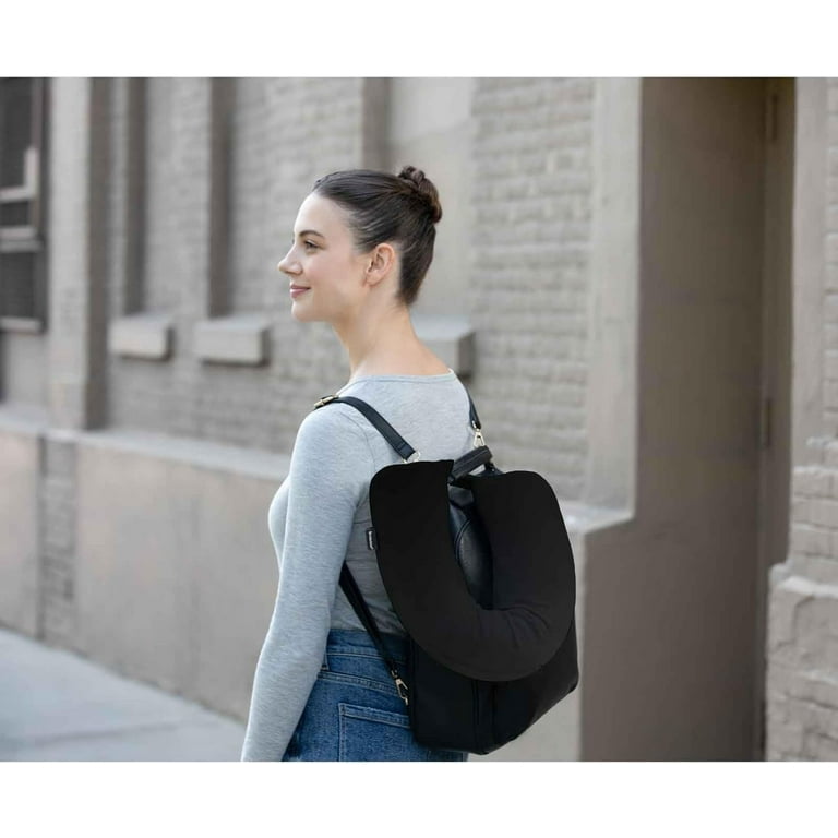 Brookstone Soft Adjustable Travel Memory Foam Pillow for Neck