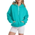 thumbnail image 2 of Xudanell Cute Hoodie Womens with Pocket Hoodies Fall Long Sleeve Sweaters Pullover Woman Clothing Fashion Mint Green XXL, 2 of 6