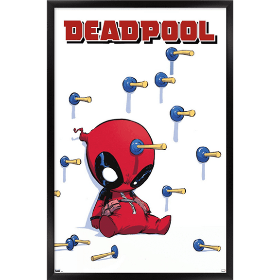 Marvel Comics Deadpool - Darts Wall Poster, 14.725" x 22.375" Framed