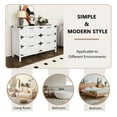 thumbnail image 3 of Resenkos Farmhouse Barn 6 Drawers Dresser for Bedroom, Modern Chest of Drawers Wood Drawer Organizer Natural White, 3 of 14