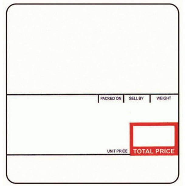 White CAS 1000 UPC Ingredient Weigh Scale Labels Red/Blue Imprint