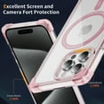 thumbnail image 3 of Frosted Four Corners Thickened Air Cushion for iPhone 13 Pro Max Case, 4 Corners Airbag Anti-Fall Magnetic[Compatible With Magsafe] Transparent Bracket Case Camera Protection Cover,Pink, 3 of 7