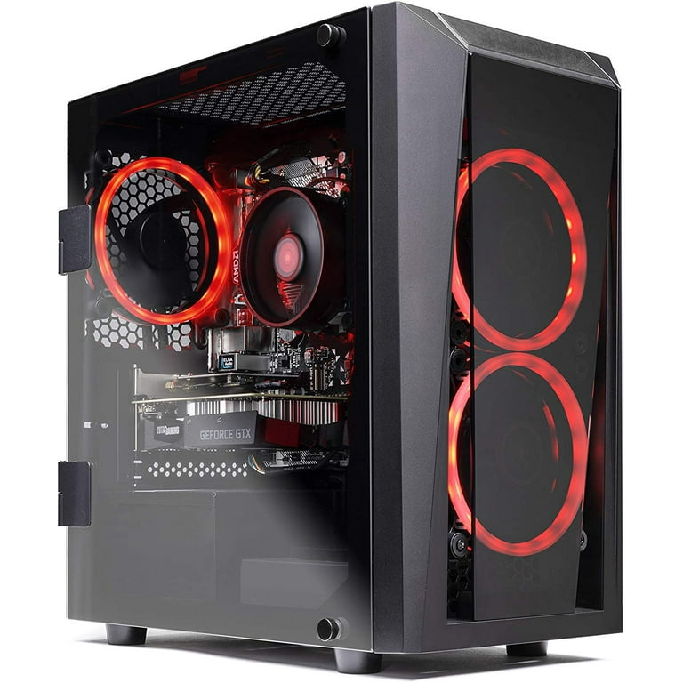 SkyTech Blaze II Gaming Computer PC Desktop – Ryzen 5 2600 6-Core 3.4 GHz, NVIDIA GeForce GTX 1660 TI 6G, 500G SSD, 8GB DDR4, RGB, AC WiFi, Windows 10