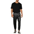 thumbnail image 2 of Lars Amadeus Shiny Pants for Men's Drawstring Waist Sparkly Costume Metallic Joggers, 2 of 5