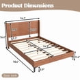 thumbnail image 6 of URTR Natural Full Size Bamboo Platform Bed Frame with Headboard, Mid-Century Modern Solid Wood Bed with Rounded Corners for Safety, Heavy-Duty Slats No Box Spring Needed, Eco-Friendly, 6 of 14
