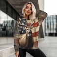 thumbnail image 5 of COEQINE Oversized Women's Hoodies Sweatshirts Long Sleeves Loose Comfy Cozy Pullover American Flag and The Deer Fashion Y2K Lightweight Printing Casual Fall winter Outfits Clothes, XL, 5 of 7