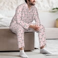 thumbnail image 7 of Salouo Cute Rabbit Print Button-Front Long Sleeve Pajama Set for Men, Soft 2Pjs Men's Long Sleeve Sleepwear-Medium, 7 of 7