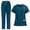 solid color, variant on Scrubs Medical Uniform Women Scrubs Top and Pants Suit Set for Women V-neck Top & Jogger Pants with Drawstring Medical Nursing Uniforms Set
