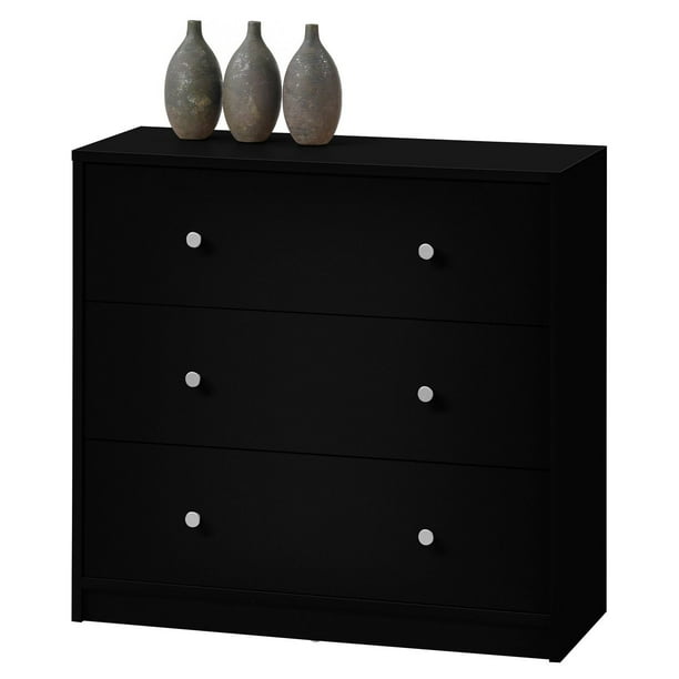 Tvilum Studio Collection 3Drawer Dresser, Black