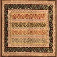 thumbnail image 1 of Ahgly Company Indoor Square Abstract Brown Contemporary Area Rugs, 3' Square, 1 of 4