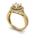 thumbnail image 2 of 1.3125 ct Round Cut Natural Morganite Halo Engagement Ring for Women in 18K Yellow Gold, 2 of 5