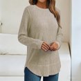 thumbnail image 2 of yillto Plus Size Sweaters for Womens Long Sleeve Ribbed Blouse Lightweight Knit Fall Sweater Tops S-5XL, 2 of 6