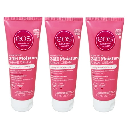 Eos Shea Better Shave Cream Pomegranate And Raspberry, 2.5 Oz, 3 Pack