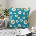 thumbnail image 6 of Fotbe Daisies Flowers Pattern Velvet Decorative Throw Pillow Covers with Elegant Piping, Soft Plush Cushion Cover for Sofa, Bed, Car, Office-20"x20", 6 of 8