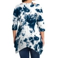 thumbnail image 2 of Cuteduck Women's Plus Size Fall Printed 3/4 Sleeve Tunic Casual V-Neck Lightweight Dressy Blouse Loose Casual Top 1X-5X, 2 of 7