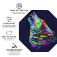 thumbnail image 3 of Honeii Howling Wolf print Leather Coaster Set of 4, ideal for safeguarding your furniture from drinks spills and effortless cleanup-Octagon, 3 of 6