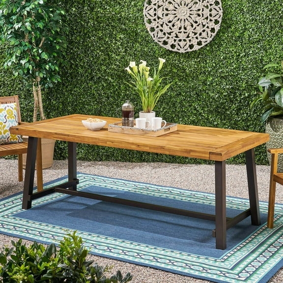 8 Outdoor Table - Wood, 30.88 In. Height, 8 81.28 Long, Finish