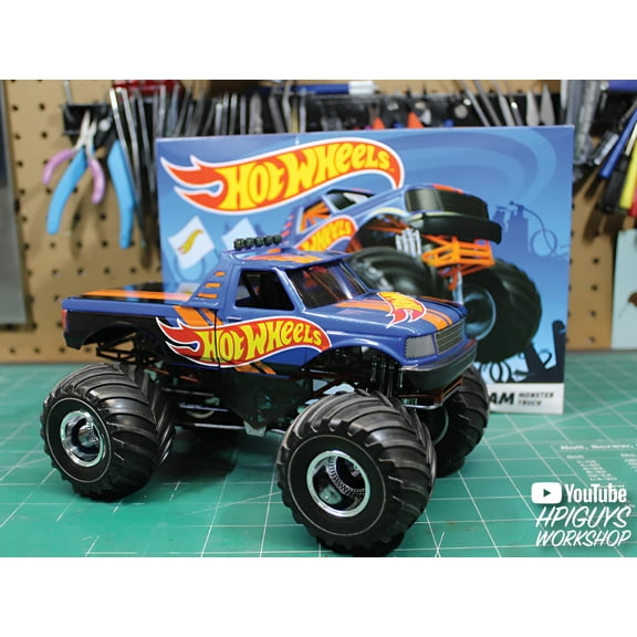 Skill 2 Model Kit Hot Wheels Race Team Monster Truck 1/25 Scale Model by AMT