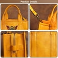 thumbnail image 3 of Butterfly Tote Bag for Women, Classic Handbags Genuine Leather Shoulder Bag Embossed Satchel Hobo Bags, 3 of 7