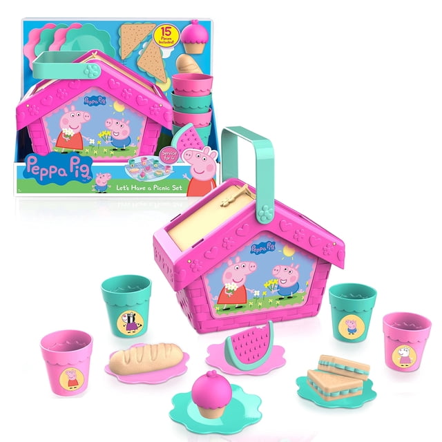 Set de pícnic Just Play Peppa Pig Let's Have con asa, 15 unidades