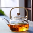 thumbnail image 4 of Tetera de transparente que mano con infr extraíble Té de a prueba de alto borosilicato Apto 1000ml Baoblaze tetera de hojas sueltas, 4 of 8