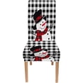 thumbnail image 6 of muroi Black and White Chair Covers - Christmas Snowman Buffalo Check Tartan Plaid Spandex Stretch Washable Chair Protectors Set of 6 for Dining and Living Room, 6 of 7