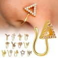 thumbnail image 2 of Bijou Clip de Nez en Forme de U Sans Perçage Micro-Incrusté Zircon Cœur Queue de Poisson Couronne Clou de Nez, 2 of 7
