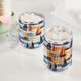thumbnail image 2 of Yayeee 4 Pack Qtip Holder Bathroom Cotton Swab Canister with Lid Clear Dispenser Set, Orange Hand Drawn Sailboats, 2 of 6