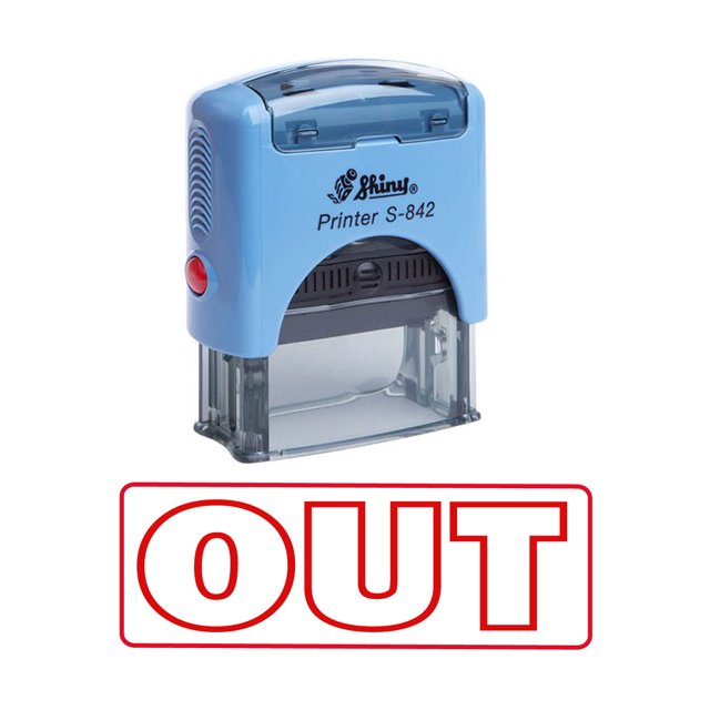 OUT Self Inking Rubber Stamp Custom Shiny Office Stationary Stamp