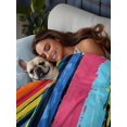 thumbnail image 3 of Twin Flat Sheet 66"x96", Colorful Striped Soft Lightweight Bedding Flat Sheets Only, Modern Rainbow Abstract Graffiti Art Brushed Microfiber Top Bed Sheet, Breathable StainResistant Bedsheets, 3 of 9