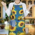 thumbnail image 6 of Blue Sunflower Pattern Apron-Garden Aprons for Women with Pockets-Cotton Linen Waterproof Kitchen Cooking Gardening Aprons Adjustable for Kitchen,Cooking,BBQ and Salon 33x27 Inch, 6 of 7