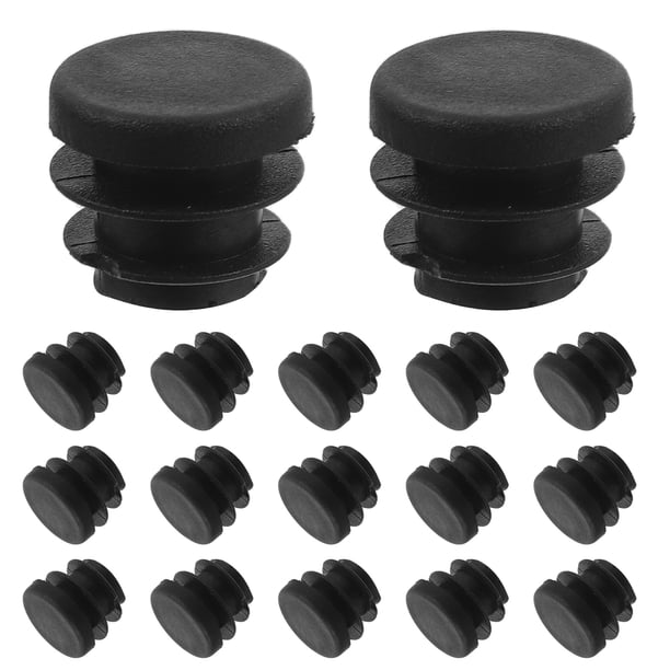 30 tapones redondos de plástico para patas de sillas y mesas, protectores de muebles, color negro