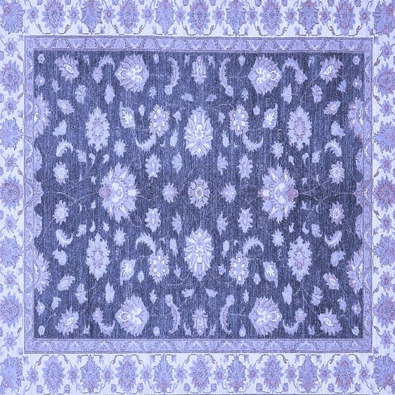 Ahgly Company Indoor Square Oriental Blue Traditional Area Rugs, 6' Square