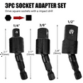 thumbnail image 3 of 6PC Wobble Socket Adapters Universal Joint Swivel Socket Set, 1/4 Inch Hex to 1/4 3/8 1/2 Square Socket Drives, 3 of 7
