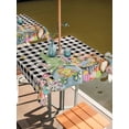 thumbnail image 2 of Square Outdoor Tablecloth with Umbrella Hole Easter Gnomes Outside Table Cloth Waterproof Patio Table Cover Spring Watercolor Bunny Tulip Black Plaid Zipper Tablecloths for Picnic Camping 54x54 Inch, 2 of 8