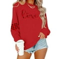 thumbnail image 7 of TKYCMSUAKI Valentine's Day Oversized Sweatshirts for Women Plaid Love Heart Print Shirts Long Sleeve Round Neck Sweatshirt Loose fit Tunic Tops, 7 of 7