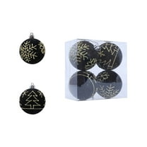 CuiLiyq 4 PCS Velvet Christmas Balls, 2.36" Shatterproof Xmas Bulbs Decorations Set, for Xmas Decorative Hanging Ornaments Christmas Tree Decoration (Black)