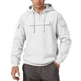 thumbnail image 1 of LUOGENLI Chandails à Capuche pour Hommes Graphiques à Fermeture Éclair Mode Chandail à Capuche Automne Hiver Chaud Décontracté Sportif à Enfiler avec Multiples Poches pour Activités de Plein Air Chandails à Capuche pour Hommes Couverture Blanc Taille g, 1 of 4