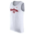 thumbnail image 2 of Men's Nike White Ohio State Buckeyes Vintage Logo Performance Tank Top, 2 of 3