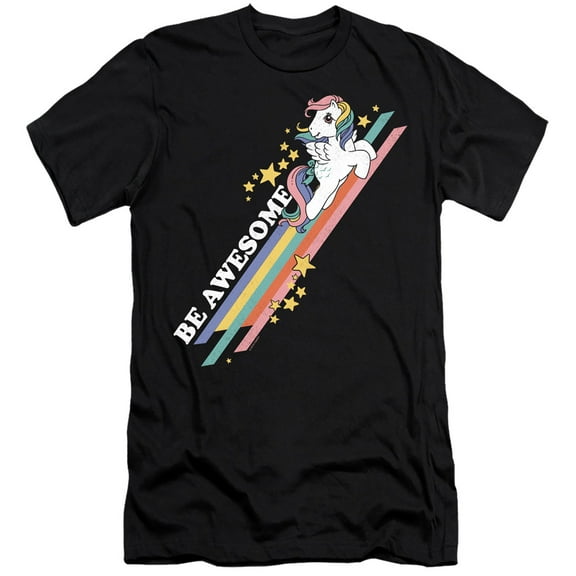 My Little Pony Retro Be Awesome HBO S/S Adult 30/1 T-Shirt Black