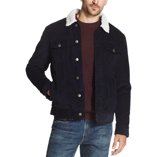 Chaqueta de camionero con forro polar resistente a la intemperie para hombre, azul, pequeña Weatherproof Chaqueta de camionero