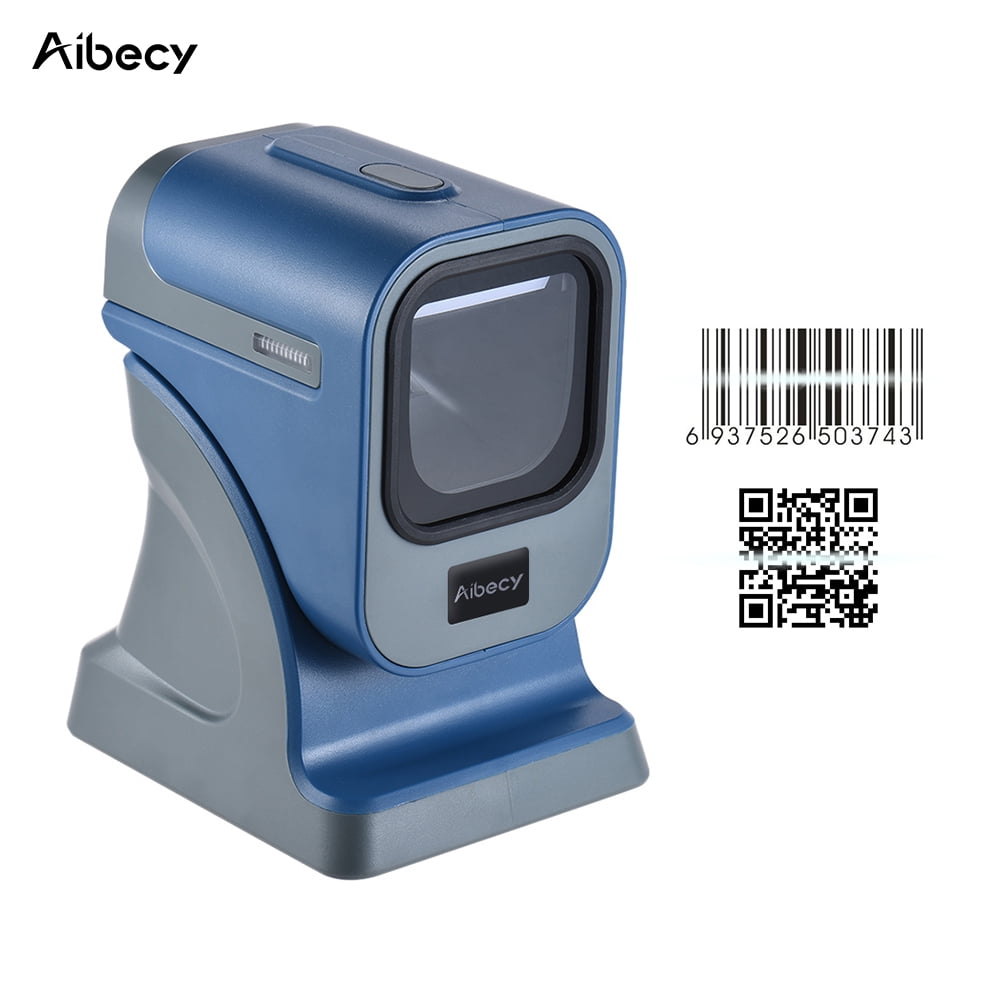 Aibecy Escáner de códigos de barras 1D2D/QR USB con cable lector de códigos de barras manual disparador/escaneo continuo automático para supermercado biblioteca almacén 