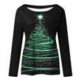 thumbnail image 4 of Pntutb Blusa de manga larga con cuello redondo y estampado de árbol de Navidad para mujer Pntutb Pntutb-448, 4 of 5