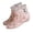 Pink, variant on Women's Short Rain Boots Waterproof PVC Ankle Booties with Side Buckle Short Wellies, Leopard